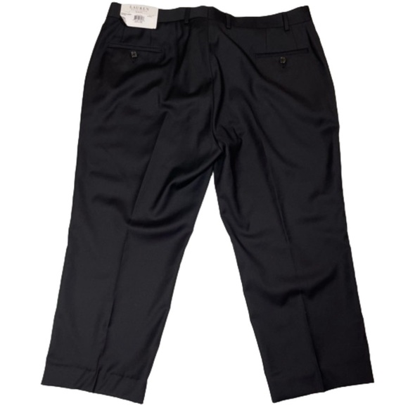Lauren Ralph Lauren Mens Slim Fit Dress Pant Size 42X30 black, Hem Modified see - Picture 2 of 7